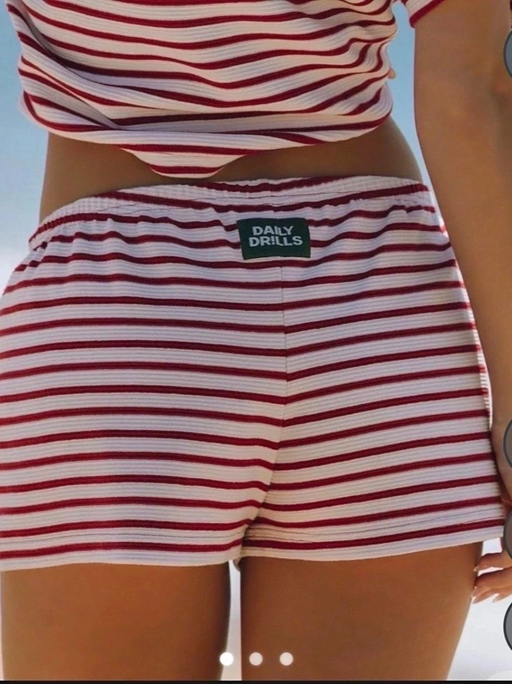 NWOT Daily Drills Micro Shorts Red & White